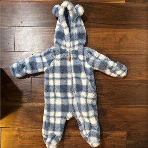 Plaid Fleece Onesie w/ Ears